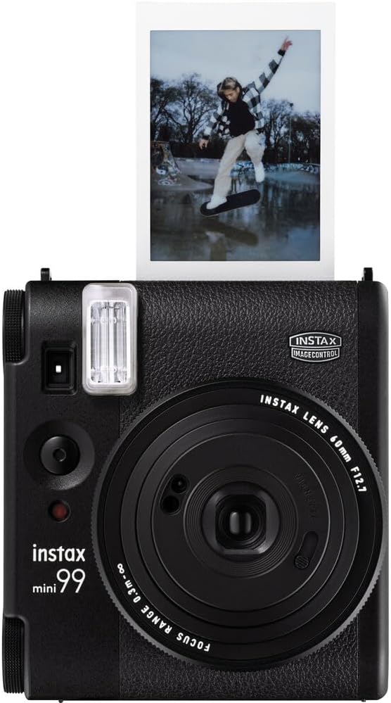 Appareil photo instantané Fujifilm Instax Mini 99, pack économique de 20 films instantanés Fuji Instax Mini, étui de transport marron, album photo 64 pochettes et plus encore – Présentation