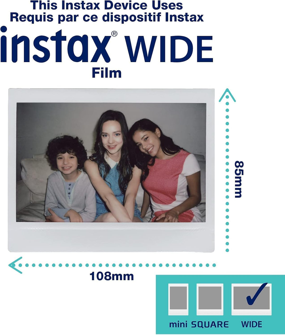 Appareil photo instantané Fujifilm INSTAX Wide 400 - Vert sauge doté de chiffon de nettoyage en microfibre Pixibytes (appareil photo + 2 packs doubles Wide)