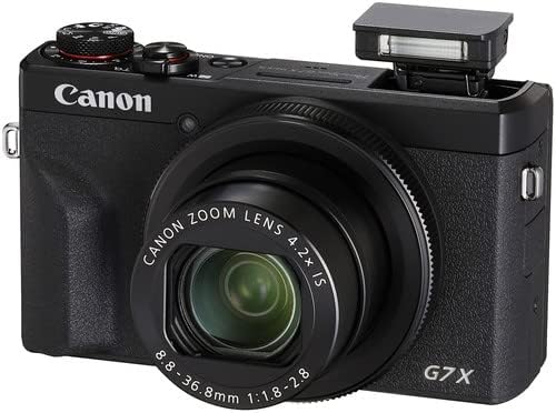 Appareil photo digital Canon PowerShot G7 X Mark III | Capteur 1 pouce 20,1 Mpx | Zoom optique 4,2x | Vidéo 4K UHD | Wi-Fi et Bluetooth | Idéal pour le vlogging et les voyages | Sacoche et carte de stockage 64 Go incluses