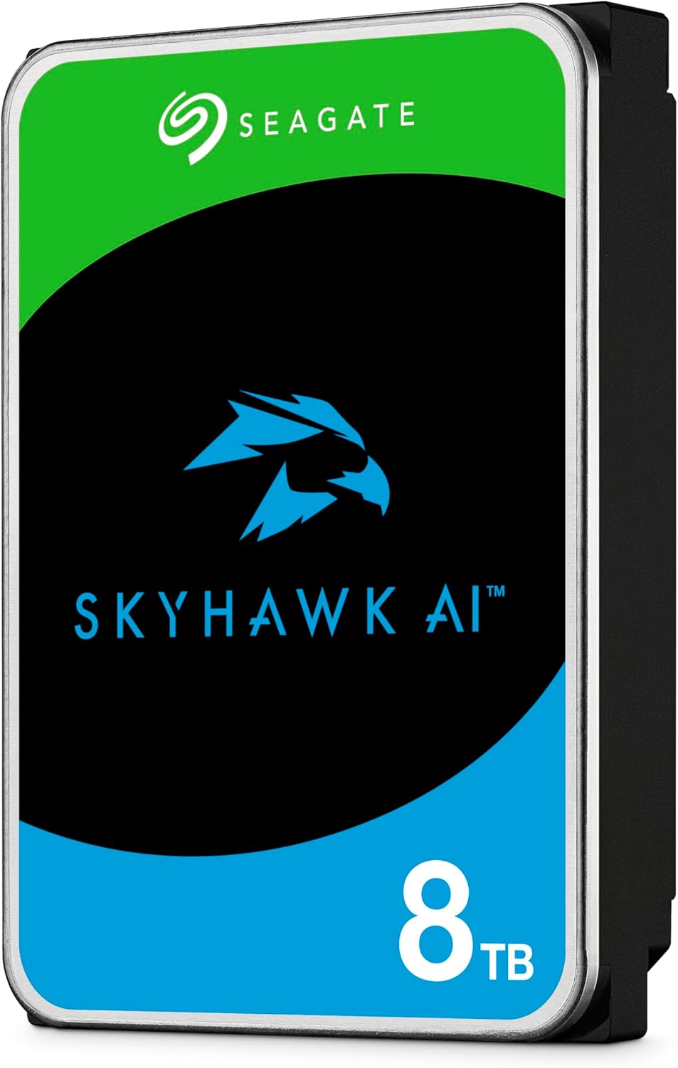Disque dur interne vidéo Seagate Skyhawk AI 8 To – 3,5 pouces SATA 6 Gb/s 256 Mo de cache pour système de caméra de sécurité DVR/NVR avec services de dépannage internes (ST8000VEZ01) – Présentation