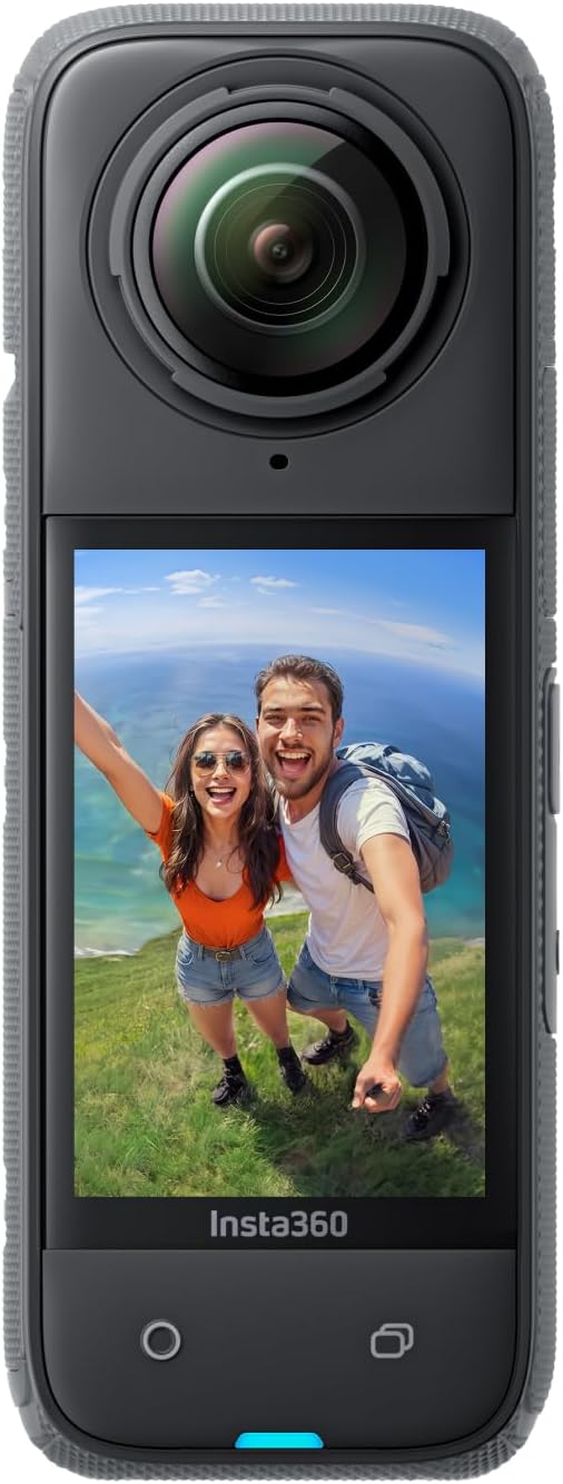 Pack Insta360 X4 Standard - Caméra sportive 360° 8K résistant à l’eau, vidéo grand angle 4K, effet perche à selfie invisible, protections d'objectif amovibles, autonomie de 135 min, montage IA, stabilisation