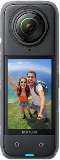 Pack Insta360 X4 Standard - Caméra sportive 360° 8K résistant à l’eau, vidéo grand angle 4K, effet perche à selfie invisible, protections d'objectif amovibles, autonomie de 135 min, montage IA, stabilisation