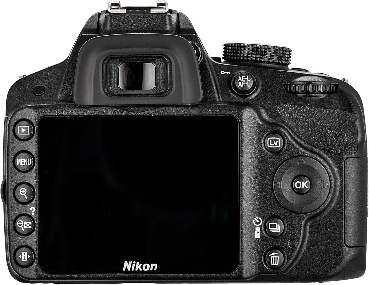 Kit appareil photo reflex numérique Nikon D3200 24,2 Mpx doté de objectif zoom VR 18-55 mm – Enregistrement vidéo Full HD 1080p, système autofocus rapide à 11 points + carte mémoire 128 Go + étui de protection pour carte mémoire + sac photo + acce…