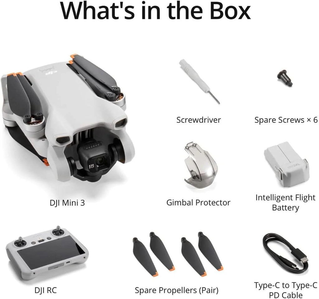 DJI Mini 3, Drone doté de caméra pour adultes, 4K, 38 min d'autonomie, transmission vidéo jusqu'à 10 km, prise de vue verticale, retour automatique GPS intégré, Mini drone doté de caméra pour débutants