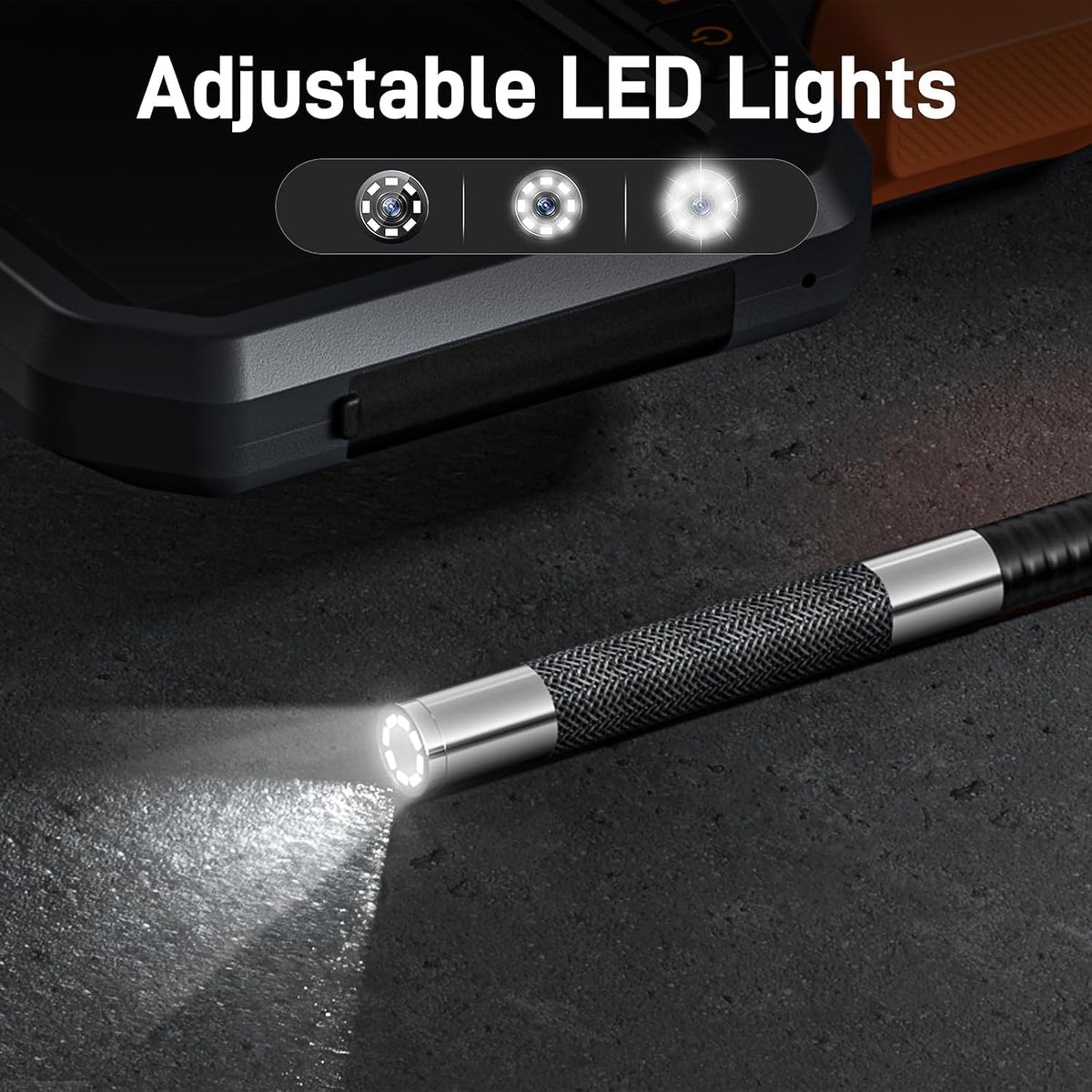 Endoscope articulé bidirectionnel Teslong avec lumière, caméra d'inspection industrielle avec sonde articulée, caméra endoscopique flexible à fibre optique pour l'inspection murale et des moteurs automobiles - 1,5 m – Présentation