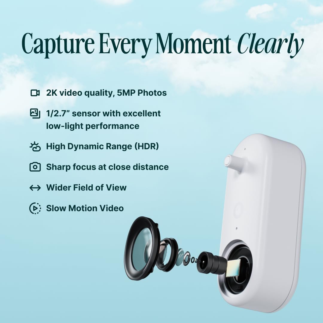 Mangeoire solaire intelligente Birdbuddy PRO avec caméra - Identification des espèces d'oiseaux par IA, photos 5 MP, vidéo HD 2K, streaming en direct, ralenti, mise au point 6,6 cm (2,6 pouces) - Bleue