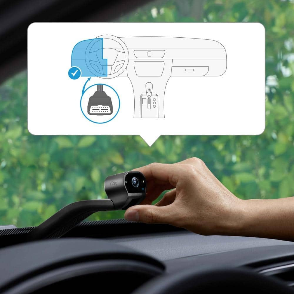 Caméra de surveillance pour véhicule Ring Car Cam à double face HD avec vision nocturne et alertes de mouvement
