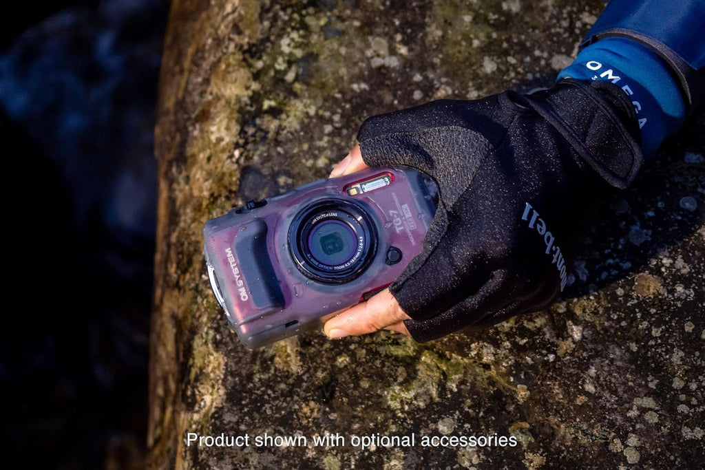 Système OM OLYMPUS Tough TG-7 Caméra sous-marine - Rouge résistant à l’eau et résistante au gel, vidéo 4K haute résolution et lumineuse, zoom macro 44x (Successeur de l'Olympus TG-6)