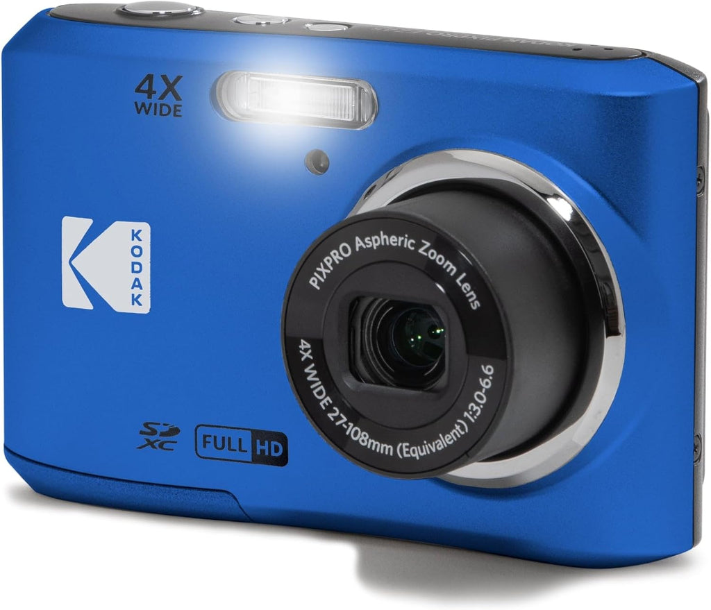 KODAK PIXPRO FZ45-BK Appareil photo digital 16 MP, grossissement optique 4x, grand angle 27 mm, vidéo Full HD 1080p, écran LCD 2,7 pouces, adapté à le vlogging (bleu).