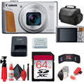 Appareil photo digital Canon PowerShot SX740 HS (argent) (2956C001) + carte de stockage 64 Go + lecteur de cartes + sacoche souple de luxe + trépied flexible + dragonne + étui pour carte de stockage + kit de nettoyage