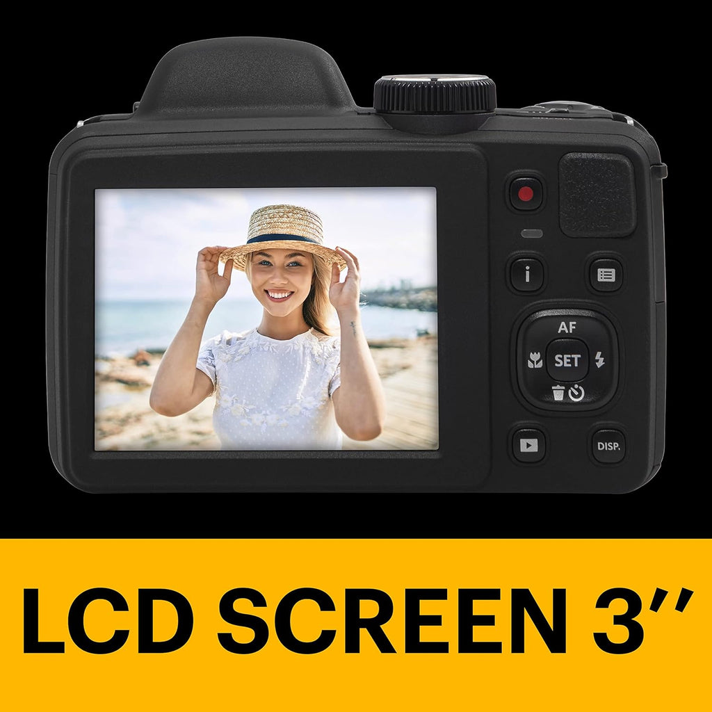 Appareil photo digital Kodak PIXPRO AZ405-BK 20 MP, zoom 40x, objectif à large champ 24 mm, stabilisation vidéo, vidéo Full HD 1080p, écran LCD 3 pouces, - Noir