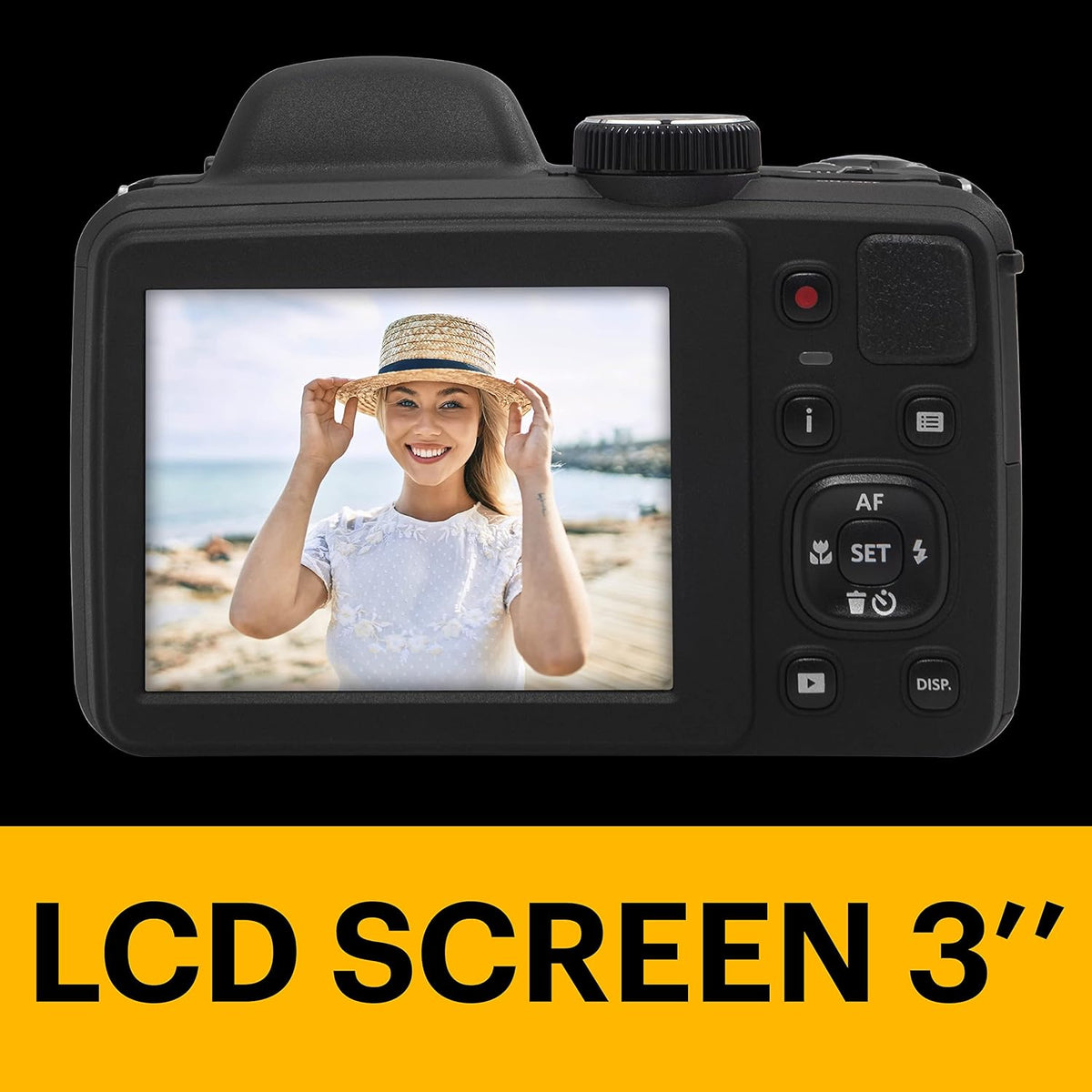 Appareil photo digital Kodak PIXPRO AZ405-BK 20 MP, zoom 40x, objectif à large champ 24 mm, stabilisation vidéo, vidéo Full HD 1080p, écran LCD 3 pouces, - Noir
