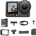 DJI Osmo Action 6 Essential Combo doté de poignée pour la photographie de rue. Caméra sportive doté de capteur carré 1/1,1″, ouverture variable de f/2.0 à f/4.0, enregistrement vidéo 8K, idéale pour une utilisation quotidienne.