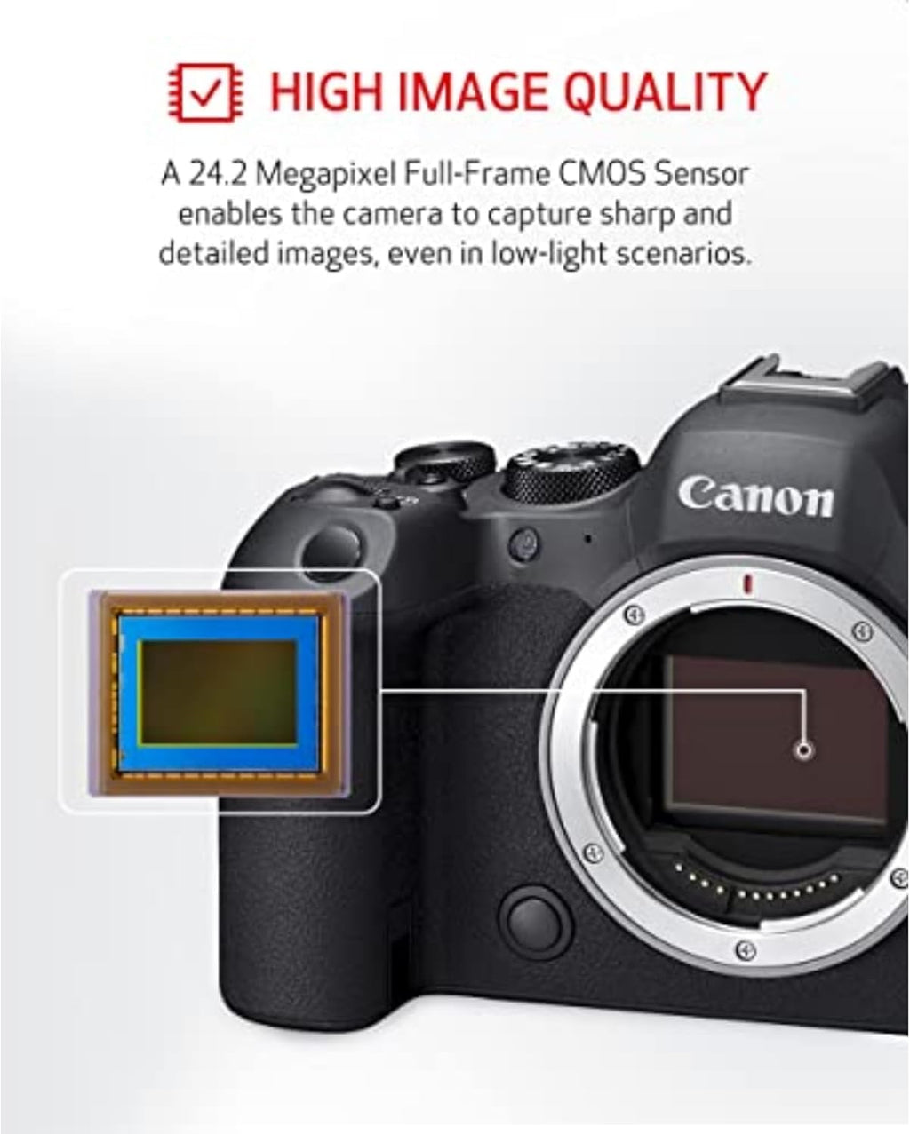 Appareil photo hybride plein format Canon EOS R6 Mark II, objectif RF 24-105 mm f/4-7.1 IS STM, capteur CMOS 24,2 mégapixels, photos et vidéos, noir – Présentation