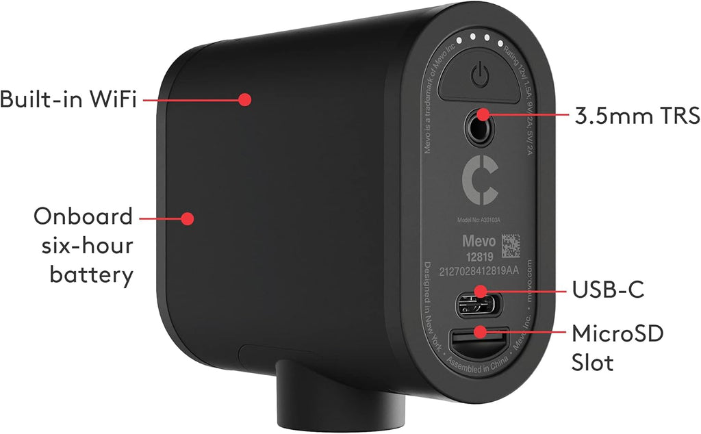 Logitech for Creators Mevo Start, caméra de streaming sans fil, qualité vidéo HD 1080p, contrôle intelligent via application, streaming en direct via LTE ou Wi-Fi - Noir
