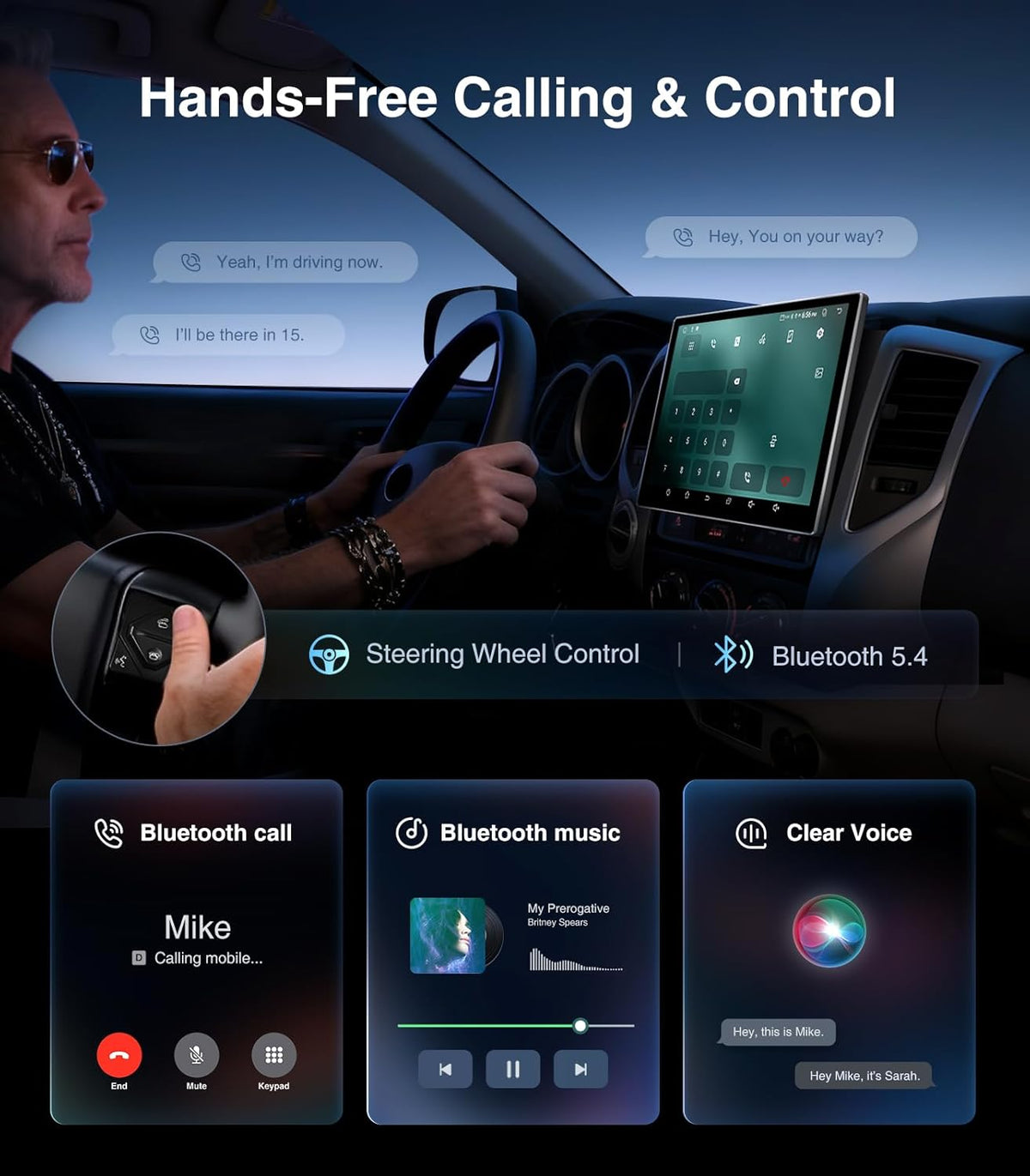 Autoradio 11,5 pouces pour Toyota Tacoma 2005-2015, compatible CarPlay, écran tactile HD 4+64 Go, CarPlay/Android Auto/Android 13/GPS, caméra de recul 1080p – Présentation