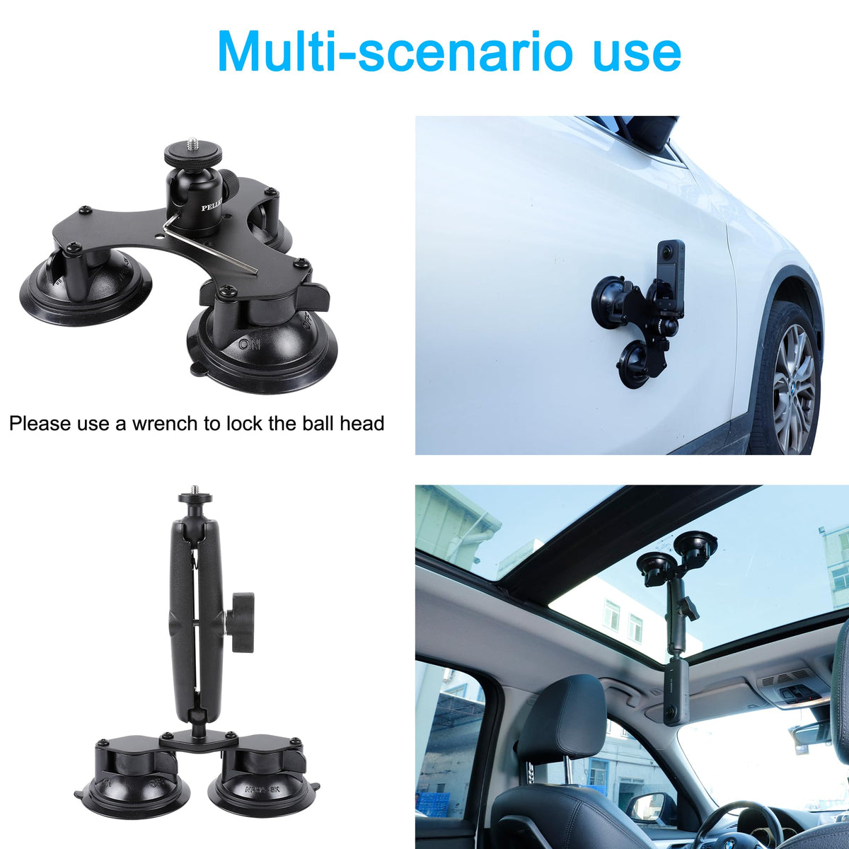 Support de voiture à ventouse PELLKING pour caméras Insta360 et GoPro – Présentation