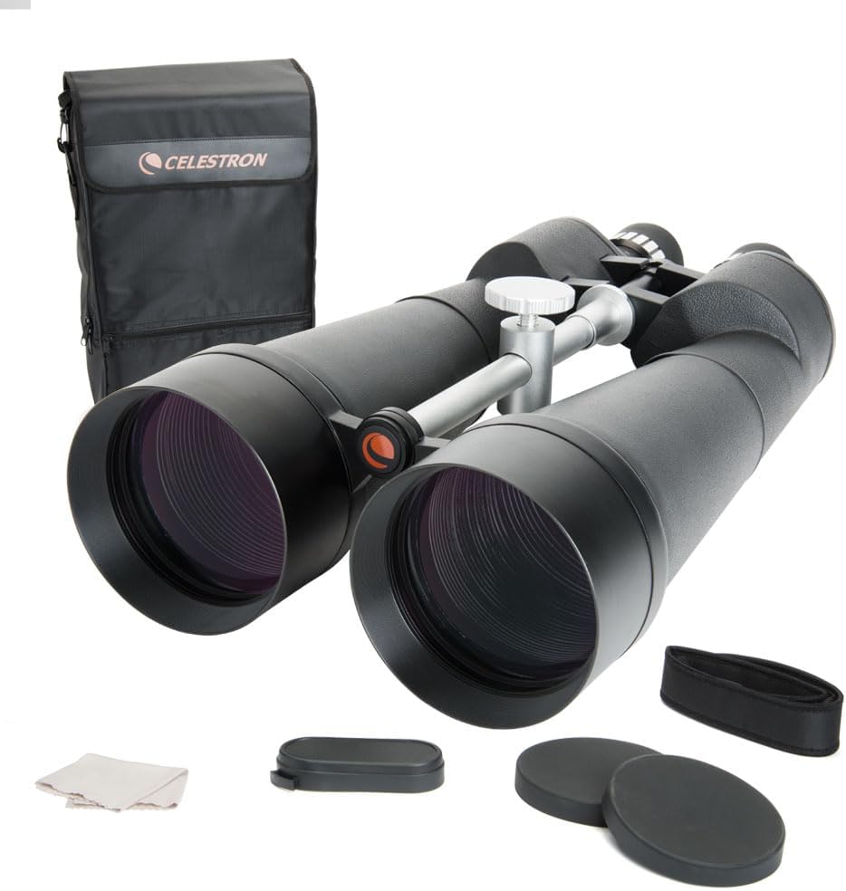 Jumelles Celestron SkyMaster 25x100 – Jumelles à grande ouverture pour l'astronomie du ciel profond et l'observation à longue distance – Optiques multicouches – Adaptateur pour trépied et étui de transport inclus – Présentation