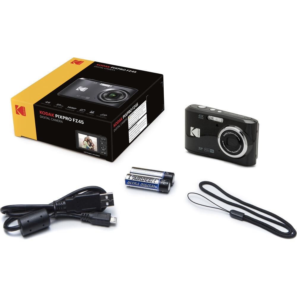Appareil photo digital PIXPRO FZ45 (– Noir) avec carte de stockage 32 Go