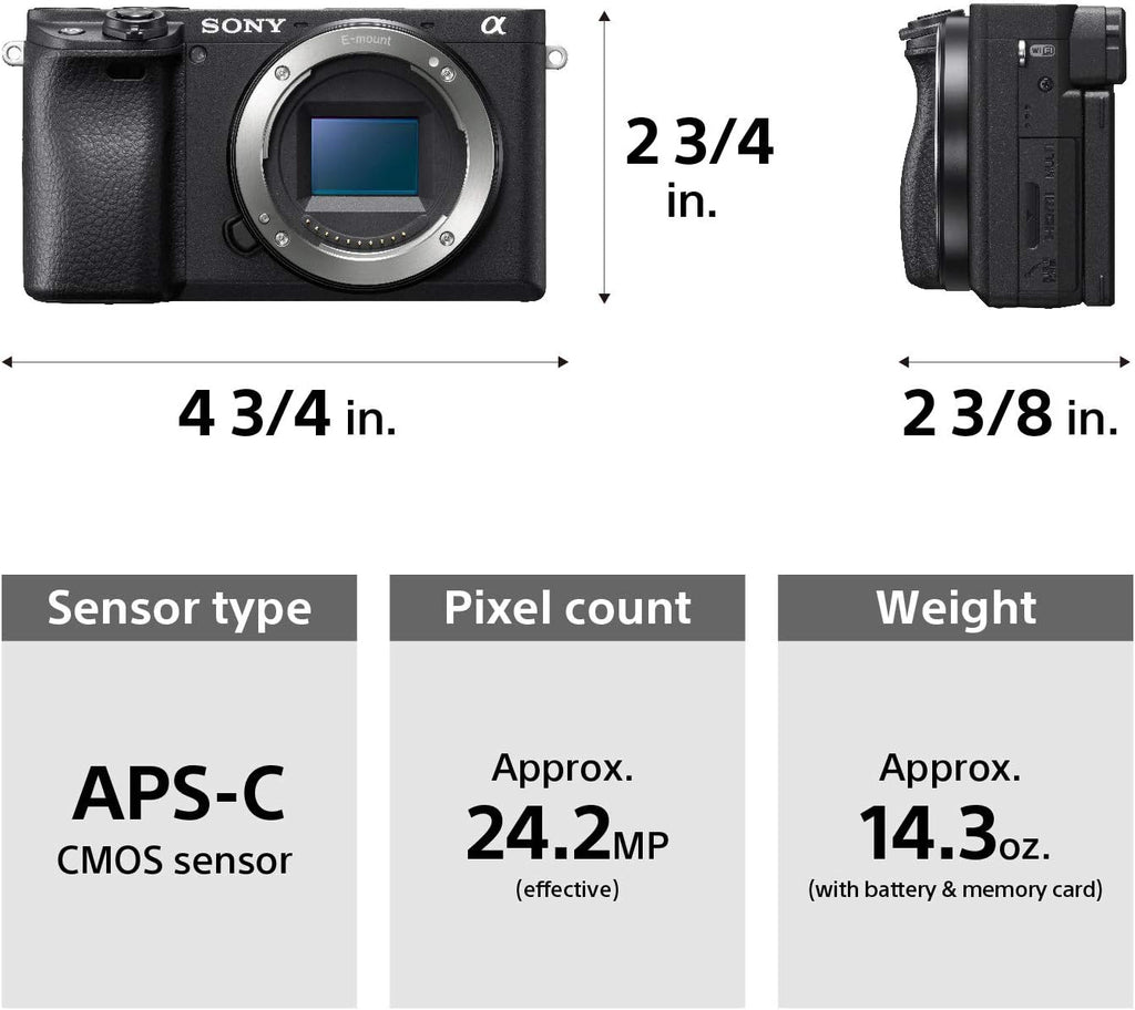 Appareil photo hybride Sony a6400 à objectifs interchangeables avec objectif 18-135 mm (– Noir)