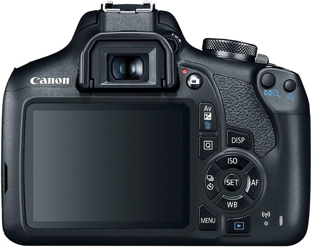 Appareil photo reflex numérique Canon EOS Rebel T7 | Capteur CMOS APS-C 24,1 Mpx avec processeur d'image DIGIC 4+ | Wi-Fi et NFC intégrés | Compatible avec les objectifs EF | Kit photo pour débutants avec sacoche et carte de stockage 64 Go