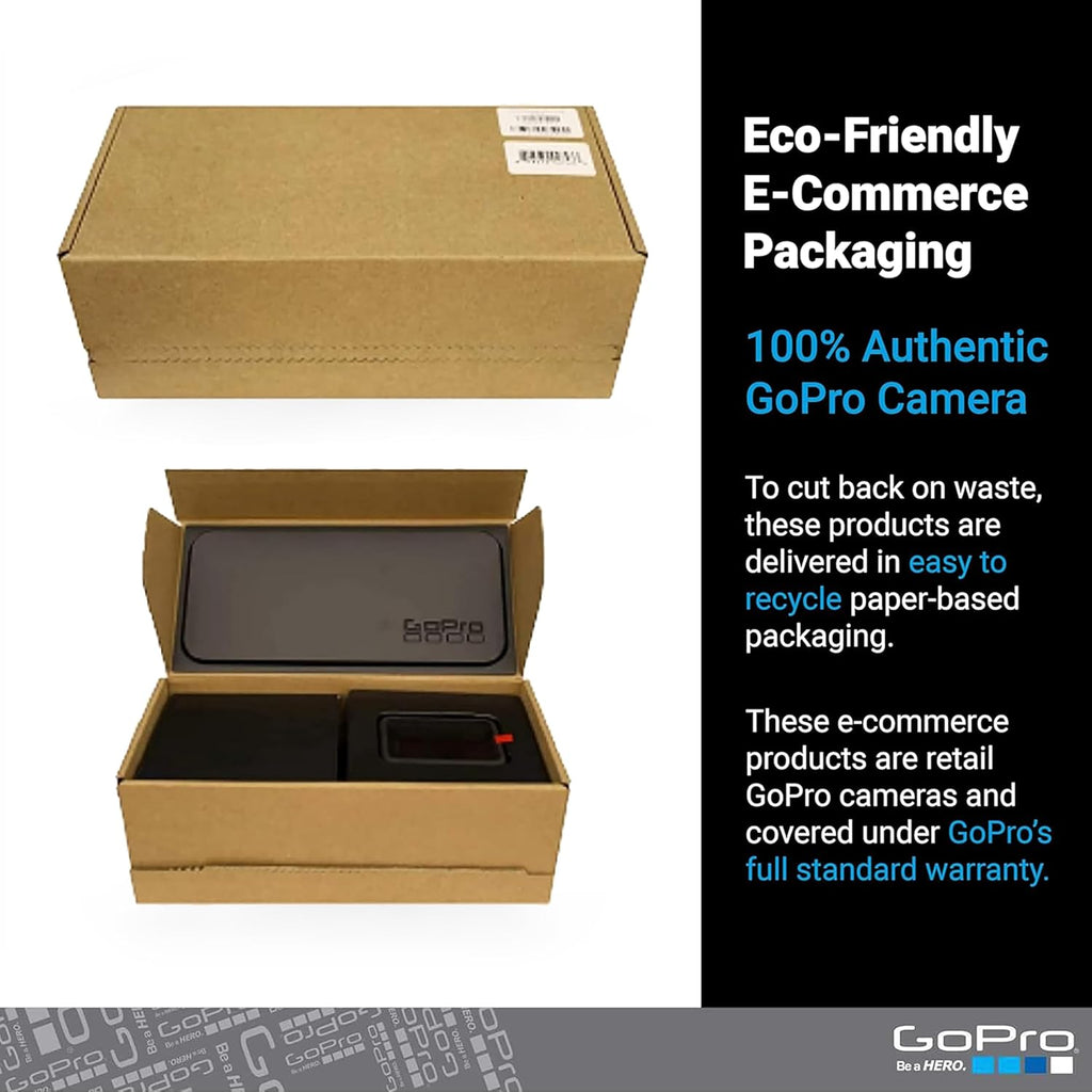 Emballage e-commerce GoPro Hero - Caméra d'action compacte et étanche doté de vidéo 4K Ultra HD, photos 12 MP et affichage tactile