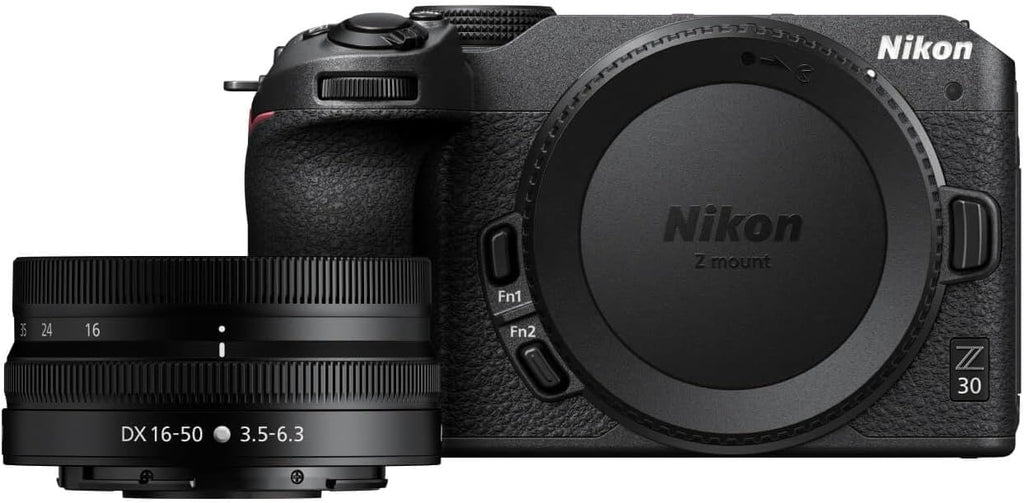Nikon Z 30 doté de objectif zoom grand angle | Notre appareil photo hybride le plus compact et léger pour la photo et la vidéo, doté de objectif zoom 16-50 mm | Modèle Nikon USA