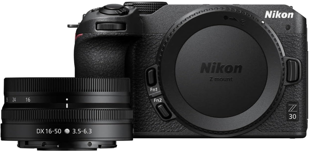 Nikon Z 30 doté de objectif zoom grand angle | Notre appareil photo hybride le plus compact et léger pour la photo et la vidéo, doté de objectif zoom 16-50 mm | Modèle Nikon USA