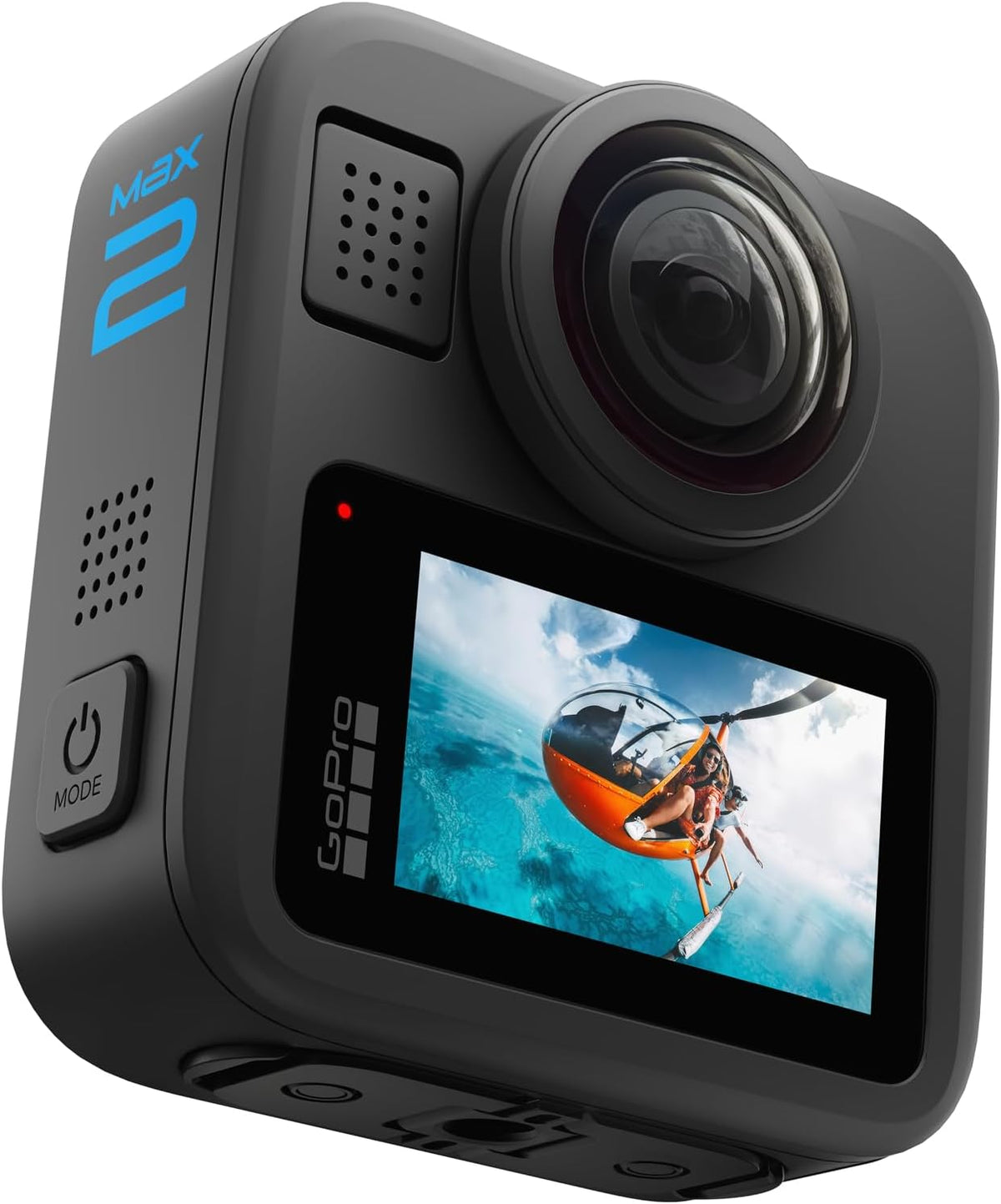 GoPro MAX2 - Caméra sportive résistant à l’eau 360° + traditionnelle avec écran tactile, vidéo sphérique 8K, photos 360° 29 MP, objectifs facilement interchangeables, stabilisation HyperSmooth, 6 microphones