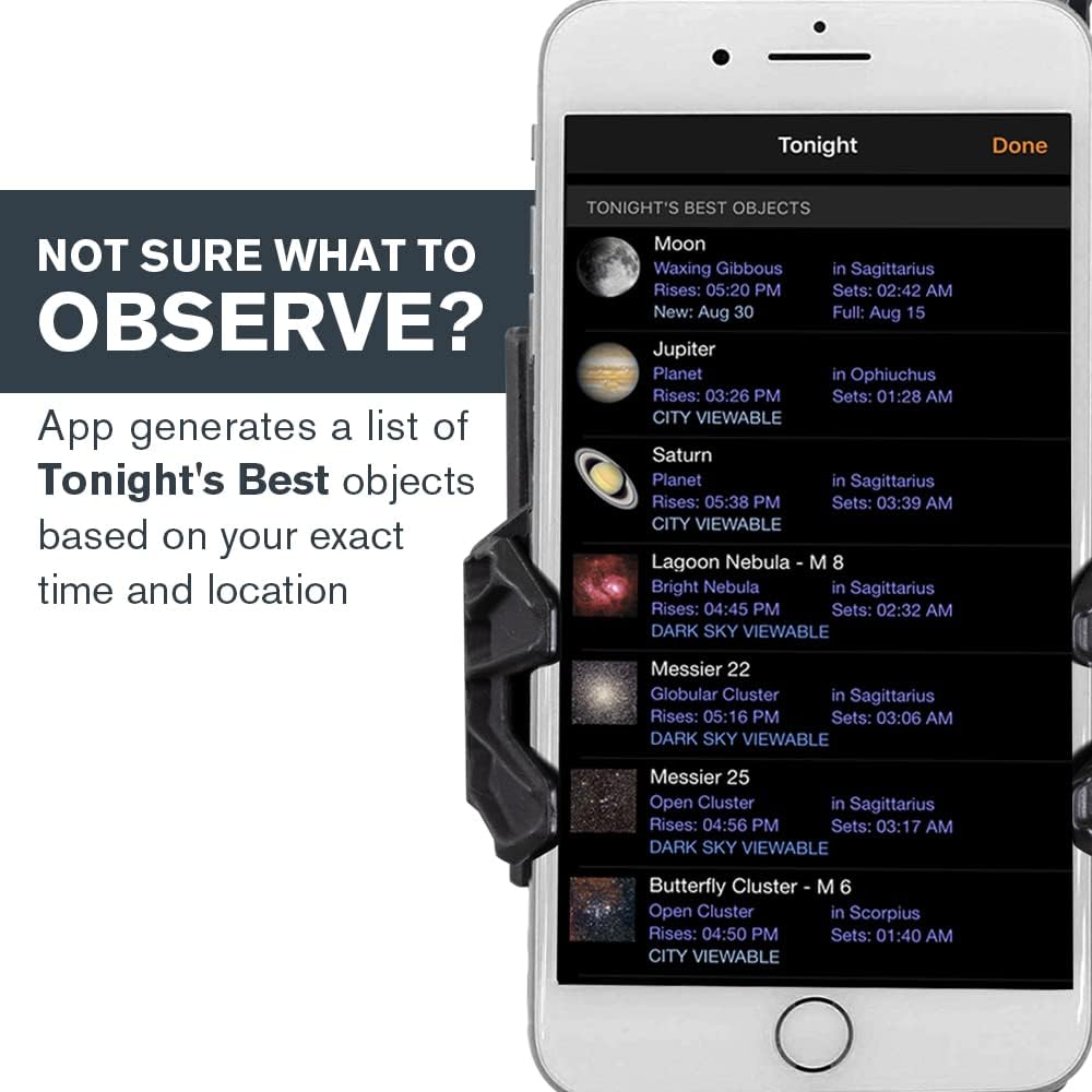 Lunette/télescope Celestron StarSense Explorer DX 130AZ doté de application intégrée – Réflecteur newtonien de 130 mm doté de station d'accueil pour smartphone et application StarSense – Compatible iPhone et Android – Facile à utiliser pour les ut…