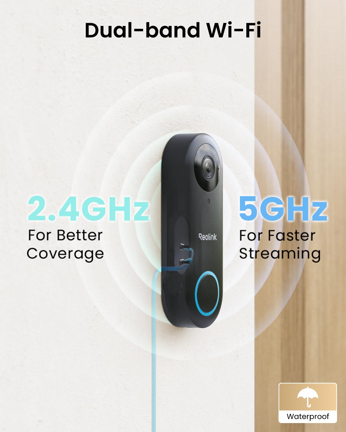 Sonnette vidéo REOLINK doté de caméra WiFi - Sécurité extérieure 2K