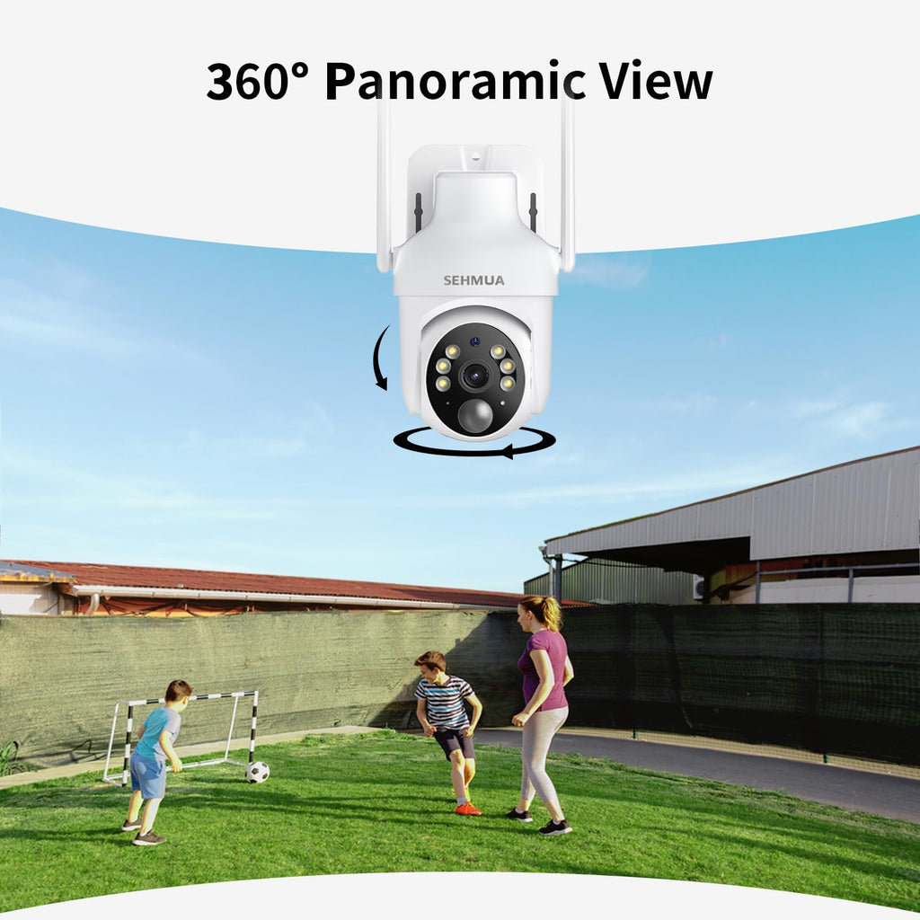 Caméras de sécurité extérieures sans fil SEHMUA 2K - Vue à 360° – Présentation