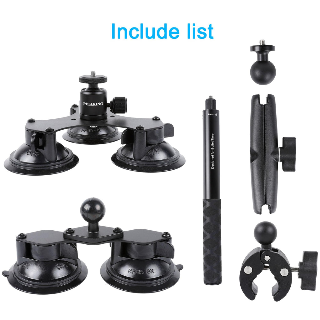 Support de voiture à ventouse PELLKING pour caméras Insta360 et GoPro – Présentation