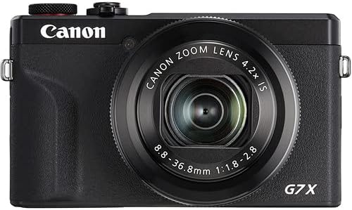 Appareil photo digital Canon PowerShot G7 X Mark III | Capteur 1 pouce 20,1 Mpx | Zoom optique 4,2x | Vidéo 4K UHD | Wi-Fi et Bluetooth | Idéal pour le vlogging et les voyages | Sacoche et carte de stockage 64 Go incluses