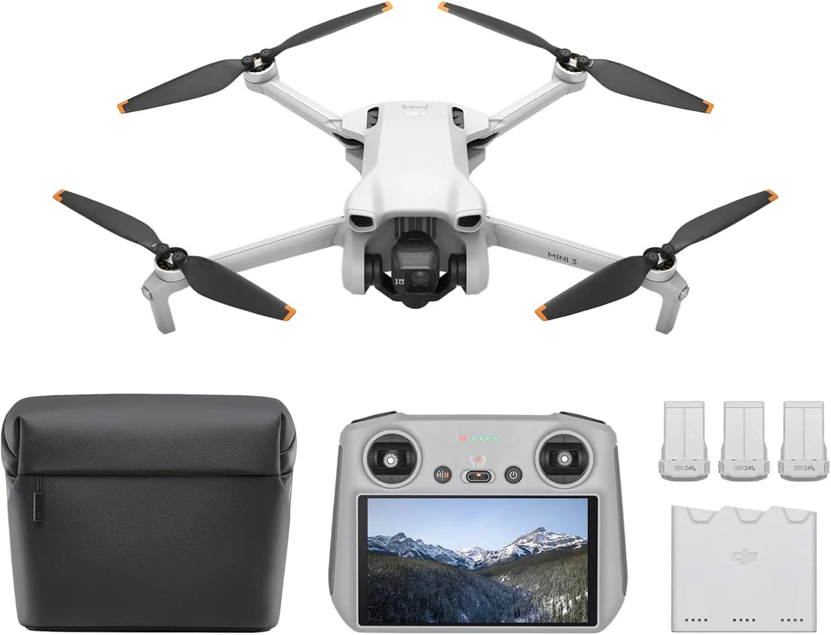 DJI Mini 3, Drone doté de caméra pour adultes, 4K, 38 min d'autonomie, transmission vidéo jusqu'à 10 km, prise de vue verticale, retour automatique GPS intégré, Mini drone doté de caméra pour débutants