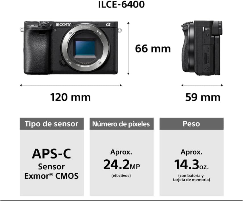 Appareil photo hybride Sony Alpha a6400 doté de objectif E PZ 16-50 mm f/3.5-5.6 OSS II - Noir