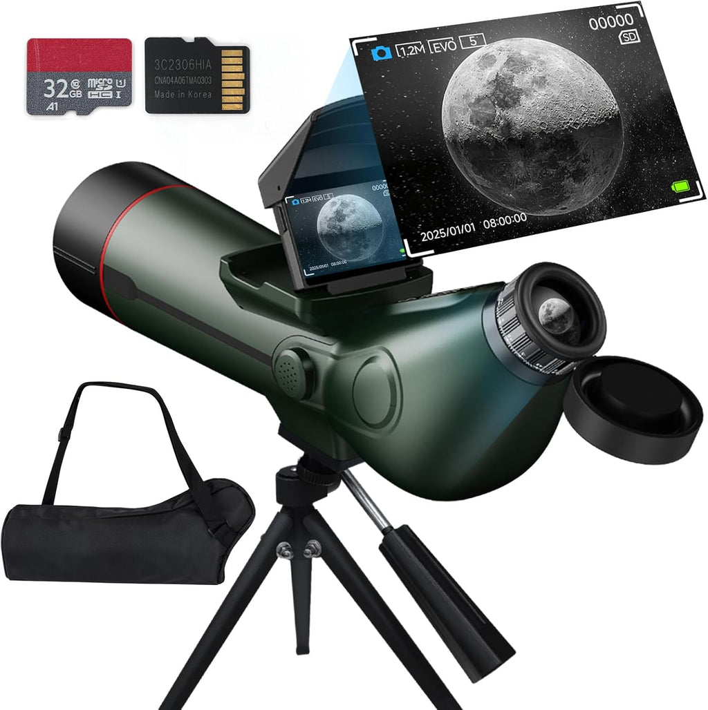 Lunette/télescope intelligent professionnel réfracteur à mise au point automatique, télescope électronique numérique portable doté de caméra astrophotographique 4K, double écran interne et externe
