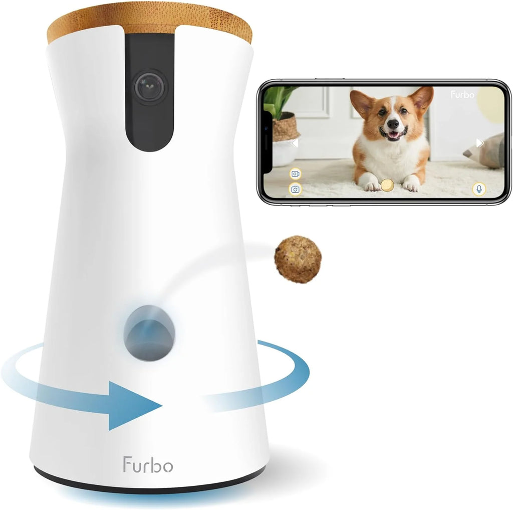 Caméra pour chat à 360° : Surveillez votre chat où que vous soyez | Suivi rotatif à 360°, distribution de friandises, vision nocturne HD couleur, audio bidirectionnel, notifications en temps réel, conçue pour les chats