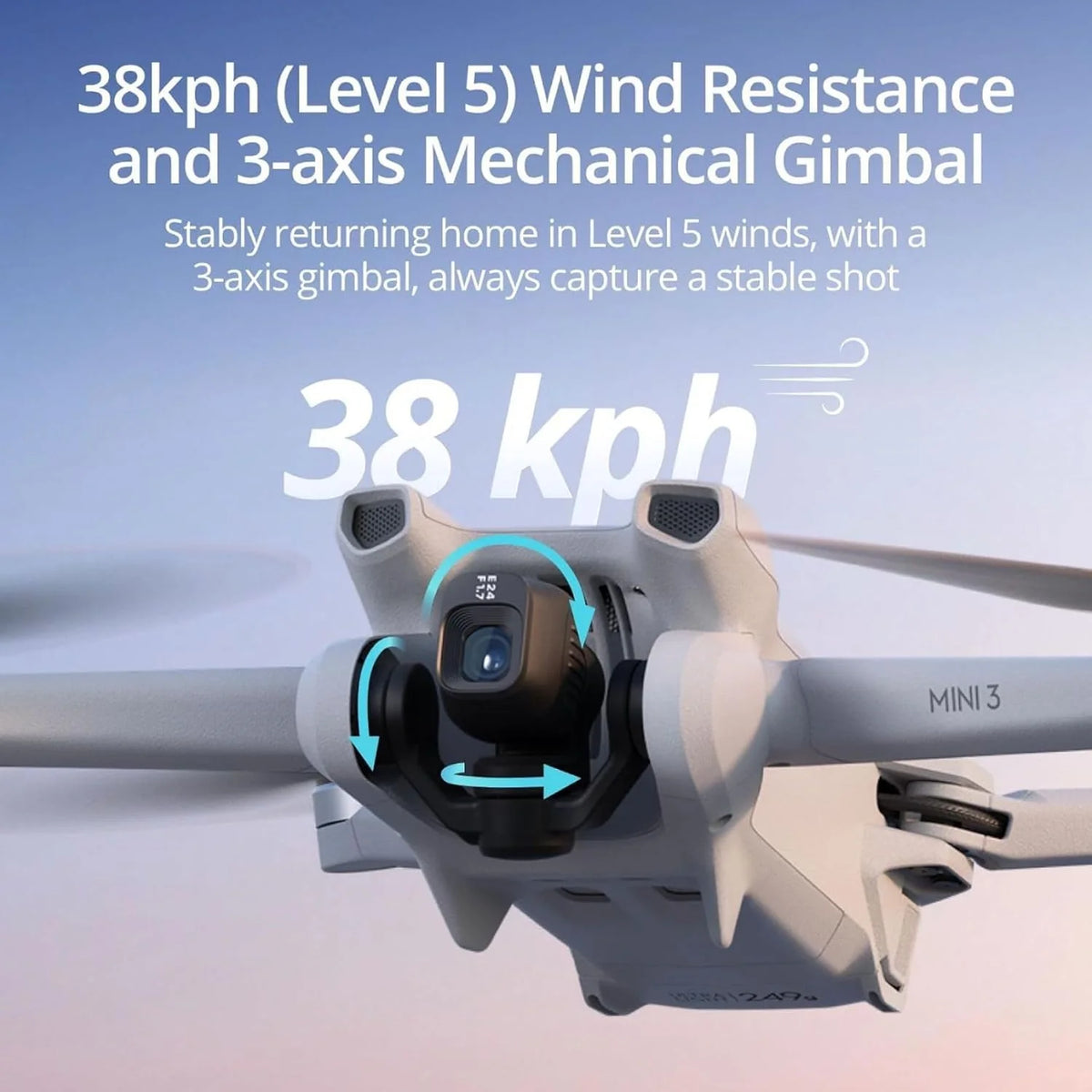 DJI Mini 3, Drone doté de caméra pour adultes, 4K, 38 min d'autonomie, transmission vidéo jusqu'à 10 km, prise de vue verticale, retour automatique GPS intégré, Mini drone doté de caméra pour débutants