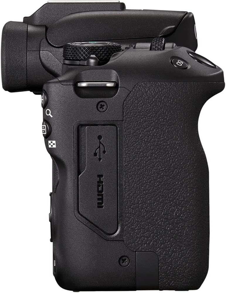 Kit appareil photo hybride Canon EOS R50 – Appareil photo RF APS-C doté de objectif 18-45 mm, vidéo 4K, autofocus Dual Pixel II et affichage tactile orientable (5811C012) + sacoche + carte de stockage 64 Go