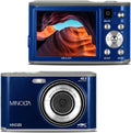 Appareil photo digital Minolta 48 MP avec objectif selfie arrière – Vidéo 4K Ultra HD, écran LCD 2,8 pouces, zoom numérique 16x, autofocus, ralenti, filtres time-lapse, modes scène, carte 32 Go incluse (bleu)