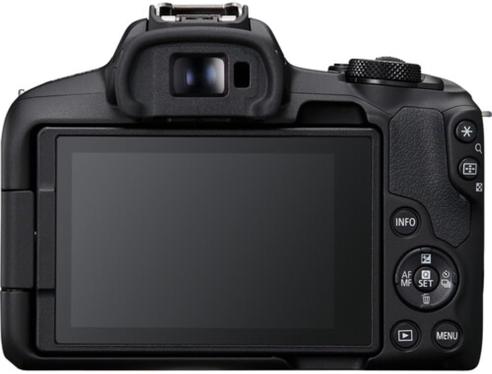 Appareil photo hybride Canon EOS R50 avec objectif 18-45 mm (– Noir) + carte de stockage 64 Go + sac bandoulière Canon 200ES EOS (3 articles)