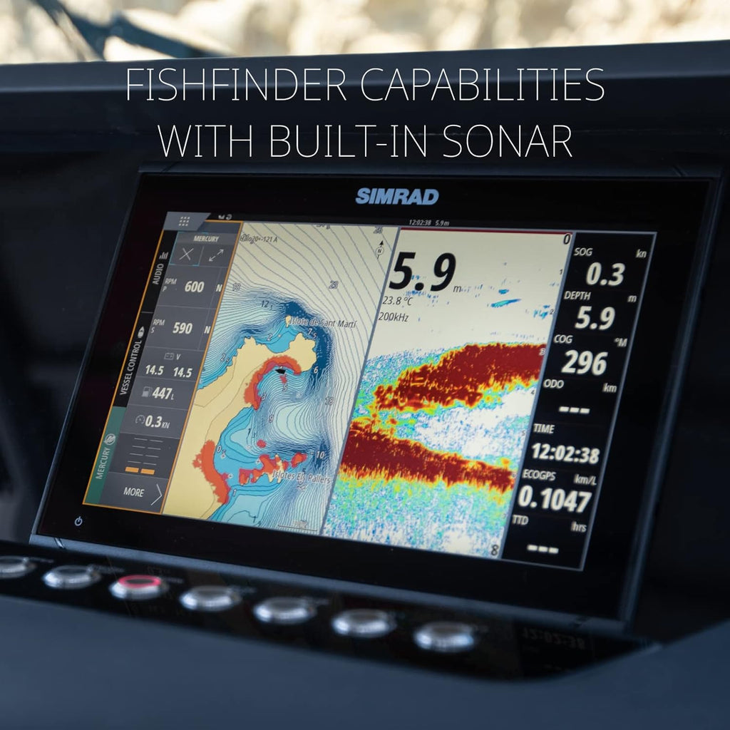 Traceur de cartes et sondeur Simrad GO avec options de transducteur et radar, carte de cartes C-MAP Discover préchargée – Présentation