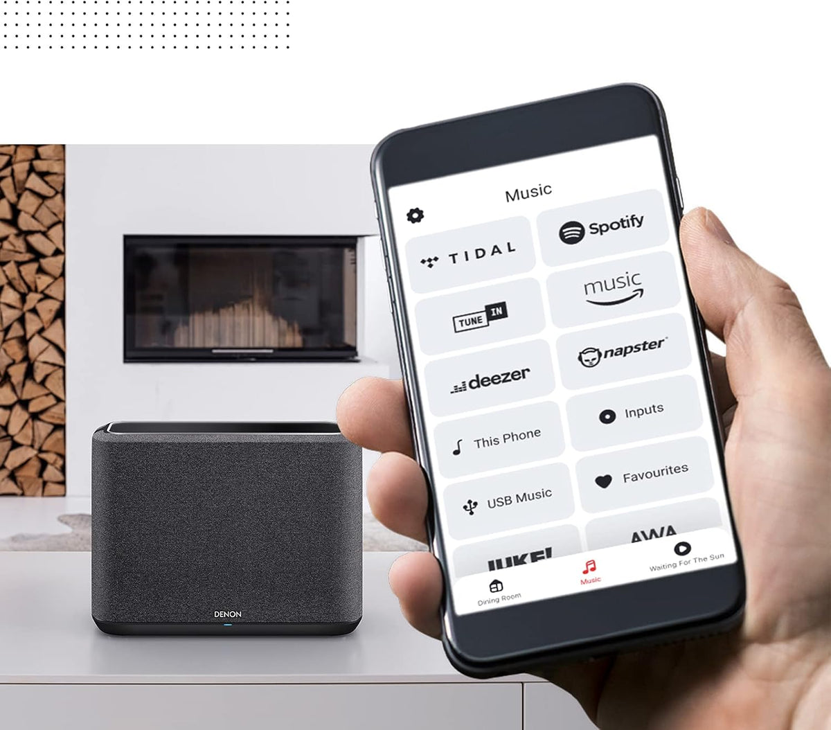 Enceinte connectée sans fil Denon Home 150 – Design compact, Wi-Fi et Bluetooth, HEOS, Alexa intégrée, Siri et AirPlay 2 intégrés, Spotify Connect, compatible multiroom, Noir – Présentation