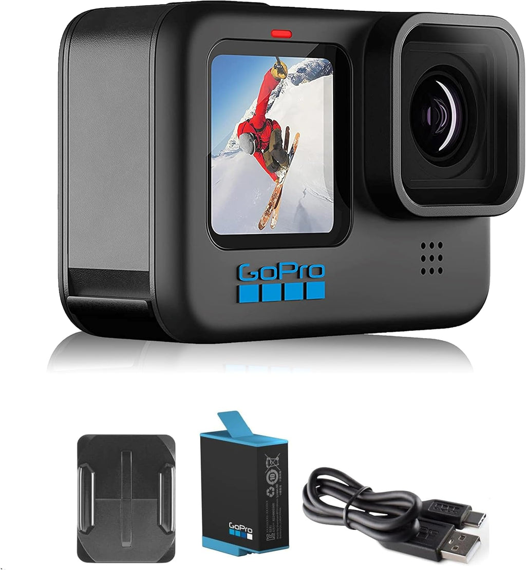 GoPro HERO10 Black - Emballage e-commerce - Caméra d'action étanche doté de écran LCD avant et affichage tactile arrière - Vidéo Ultra HD 5,3K60