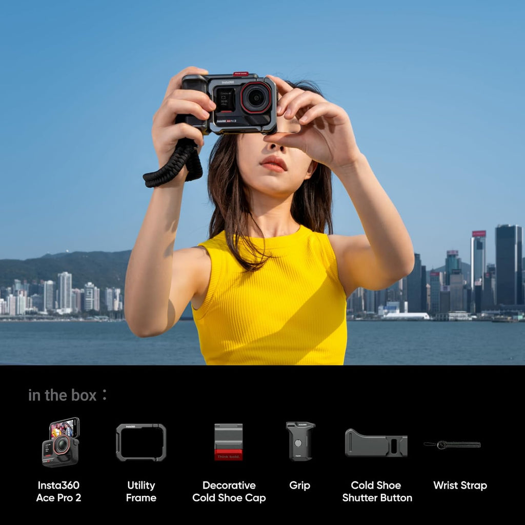 Kit Insta360 Ace Pro 2 Xplorer doté de double batterie - Caméra d'action étanche 8K, conçue en collaboration doté de Leica, capteur 1/1,3", double puce IA, performances exceptionnelles en basse lumière, son de qualité supérieure