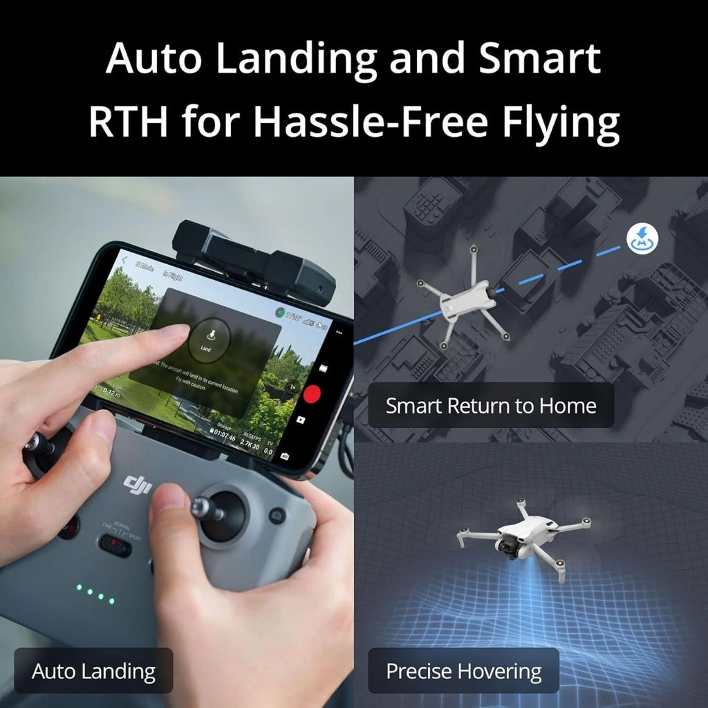 DJI Mini 3, Drone doté de caméra pour adultes, 4K, 38 min d'autonomie, transmission vidéo jusqu'à 10 km, prise de vue verticale, retour automatique GPS intégré, Mini drone doté de caméra pour débutants
