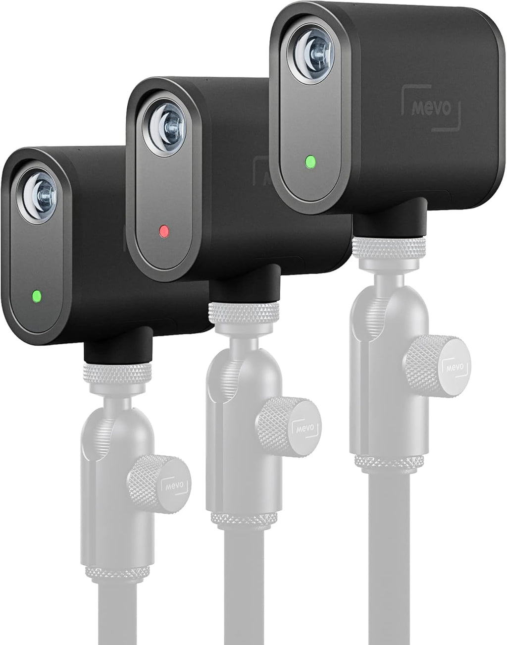 Logitech for Creators Mevo Start - Pack de 3 caméras de streaming sans fil pour la diffusion vidéo HD multicaméra, contrôle et diffusion via smartphone ou Wi-Fi – Présentation