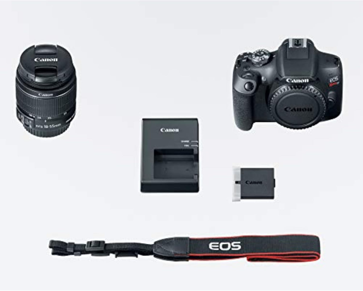 Reflex numérique Canon EOS Rebel T7 doté de objectif 18-55 mm | Wi-Fi intégré | Capteur CMOS 24,1 MP | Processeur d'image DIGIC 4+ et vidéos Full HD
