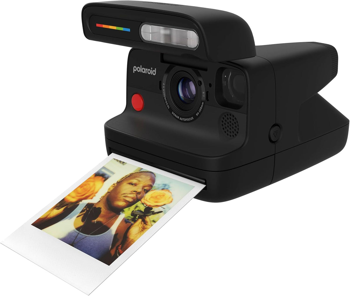 Appareil photo instantané Polaroid Flip + film couleur (16 photos incluses) - Noir (6565) - Système hyperfocal à 4 objectifs, autofocus sonar et analyse de la lumière avec application compagnon Bluetooth – Présentation